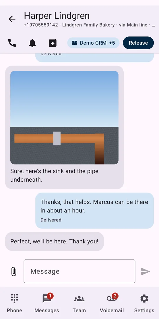 Aegis Connect business text messaging